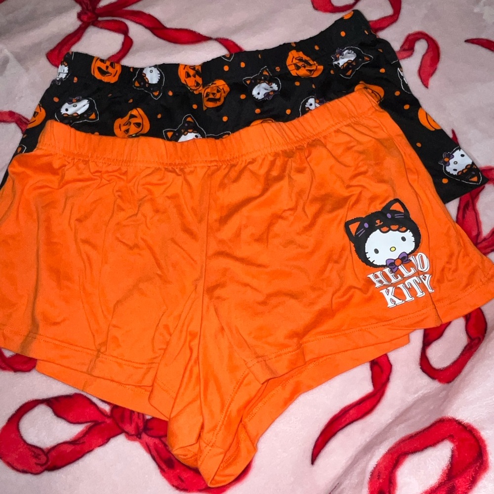 Hello Kitty Orange and Black Pajama Shorts